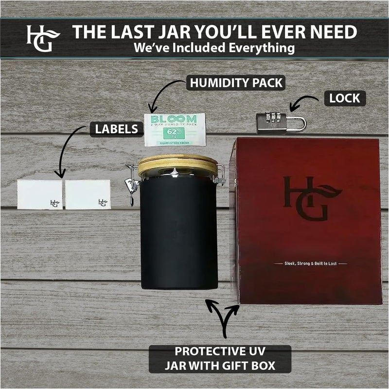 Herb Guard وعاء محكم الإغلاق مع مقياس رطوبة مدمج - Image 3